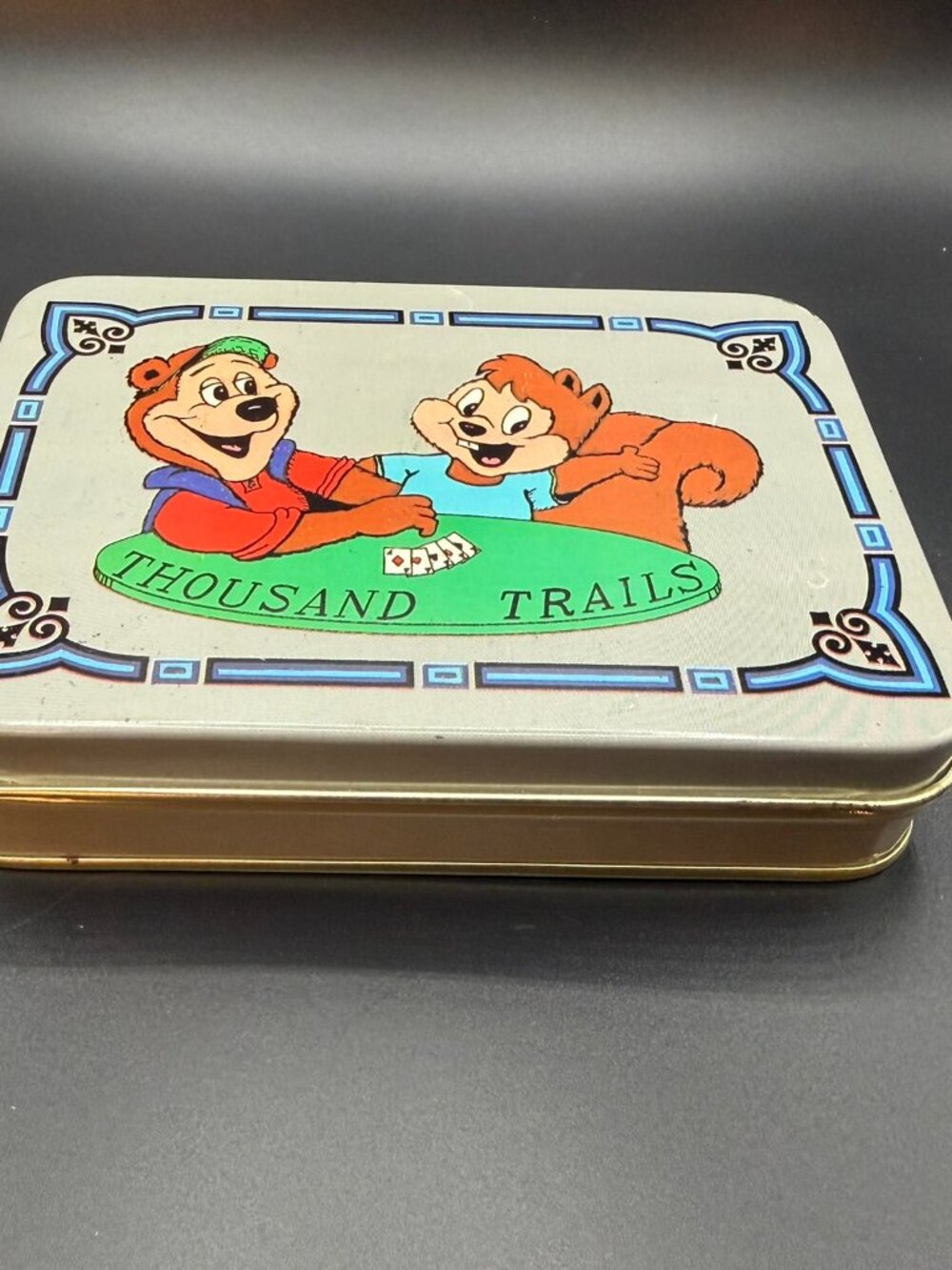 Vintage Thousand Trails Playing Cards Complete Deck In Hong Kong Tin RV Camping